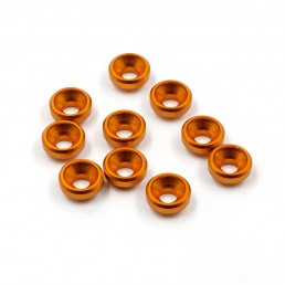 Aluminum Countersunk Servo Shim 10 pcs Orange