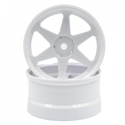 +6 Offset Rim 2pcs White For 1/10 Drift