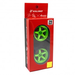 R-SPEC VALINO GV330 26mm Offset +7 Rim 2 pcs Fluorescent Green For 1/10 RC Drift