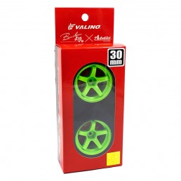 R-SPEC VALINO GV330 30mm Offset +9 Rim 2 pcs Fluorescent Green For 1/10 RC Drift