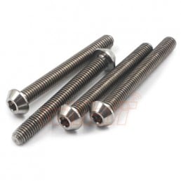 Titanium M3x25mm High Precision Cutting Button Head Socket Screw 4 pcs Silver